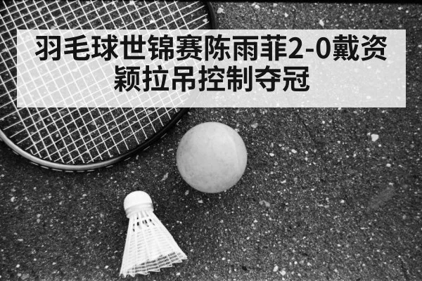 羽毛球世锦赛陈雨菲2-0戴资颖拉吊控制夺冠